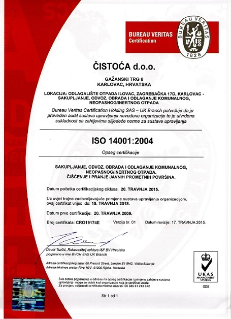 ISO 14001 2004 2015 HR mali